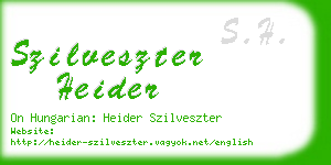 szilveszter heider business card